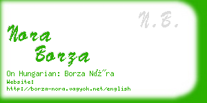nora borza business card